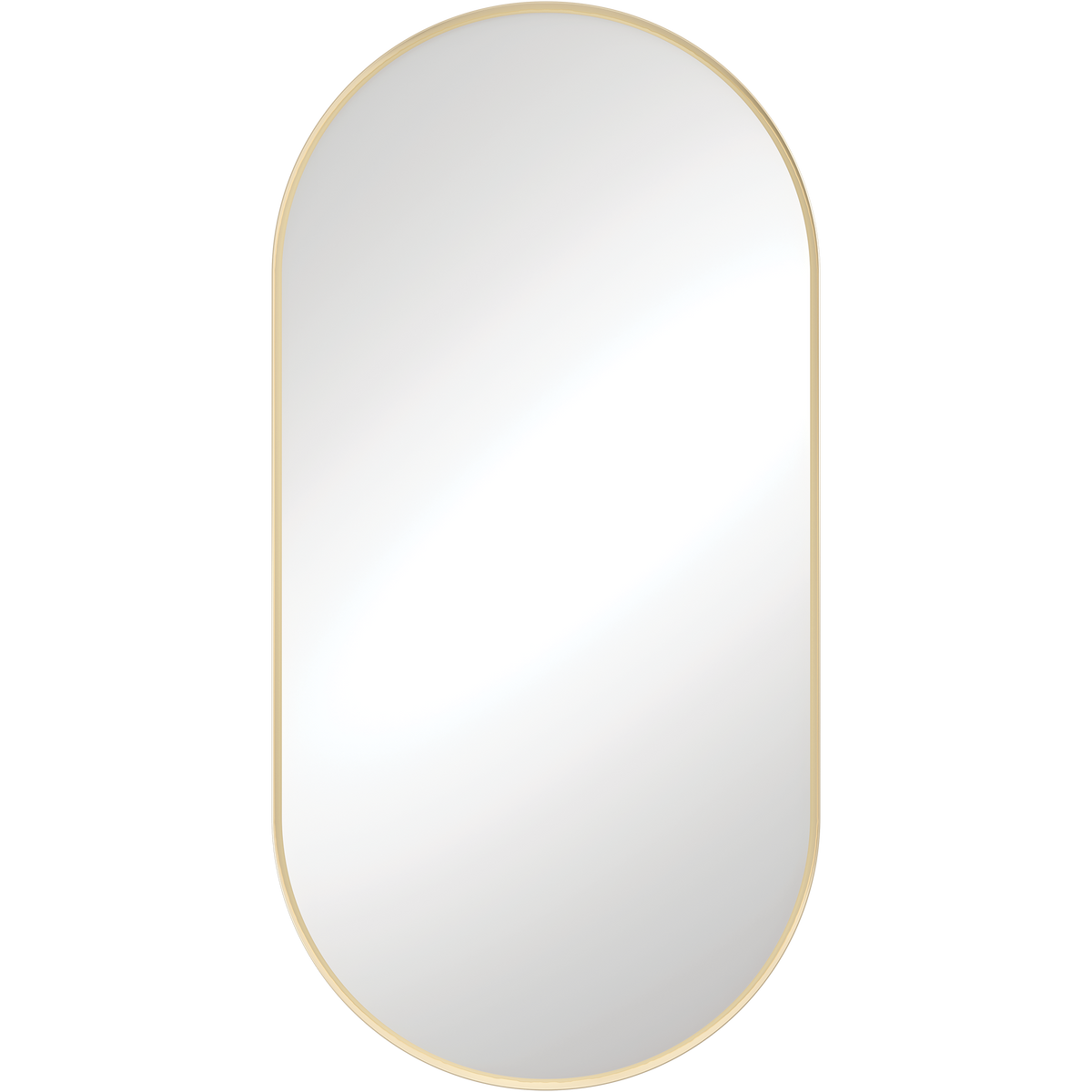 Pill Shape Framed Mirror 450 x 900 Urban Brass