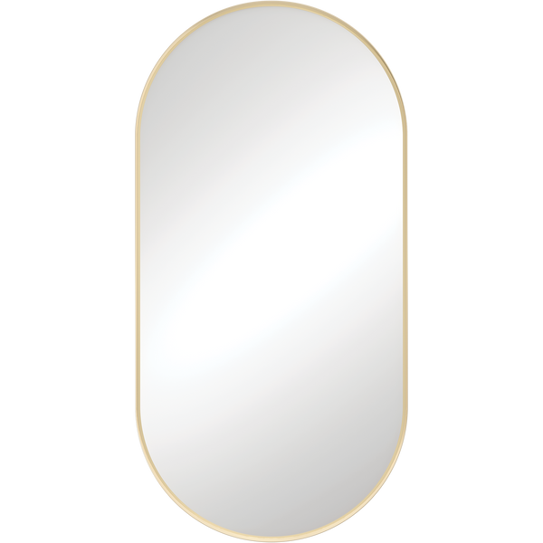 Pill Shape Framed Mirror 450 x 900 Urban Brass