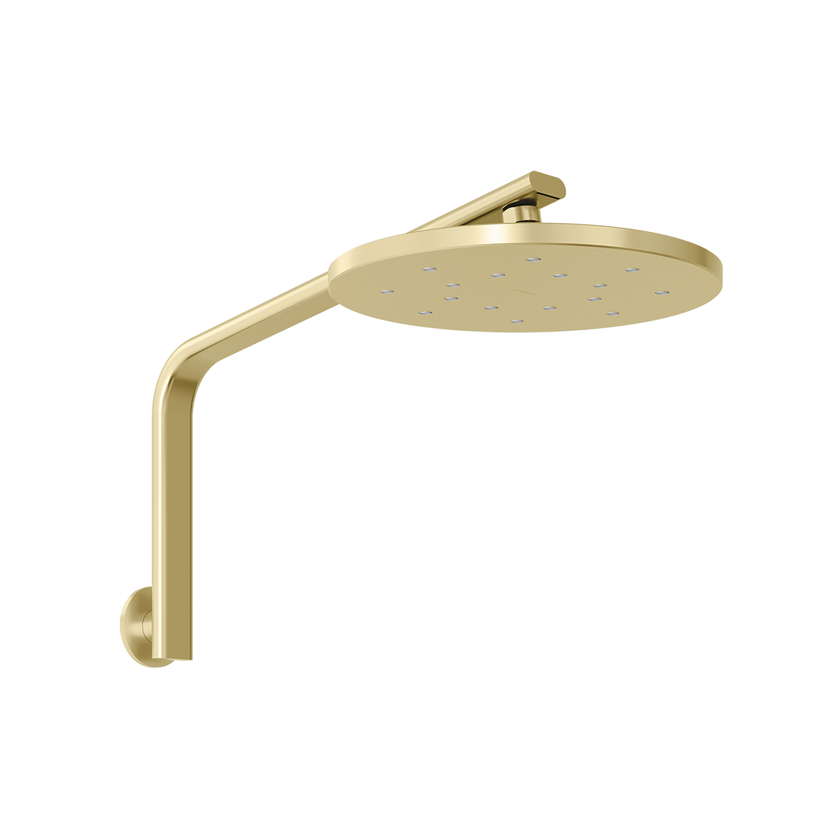 High-Rise Shower Arm & Rose Brushed Gold