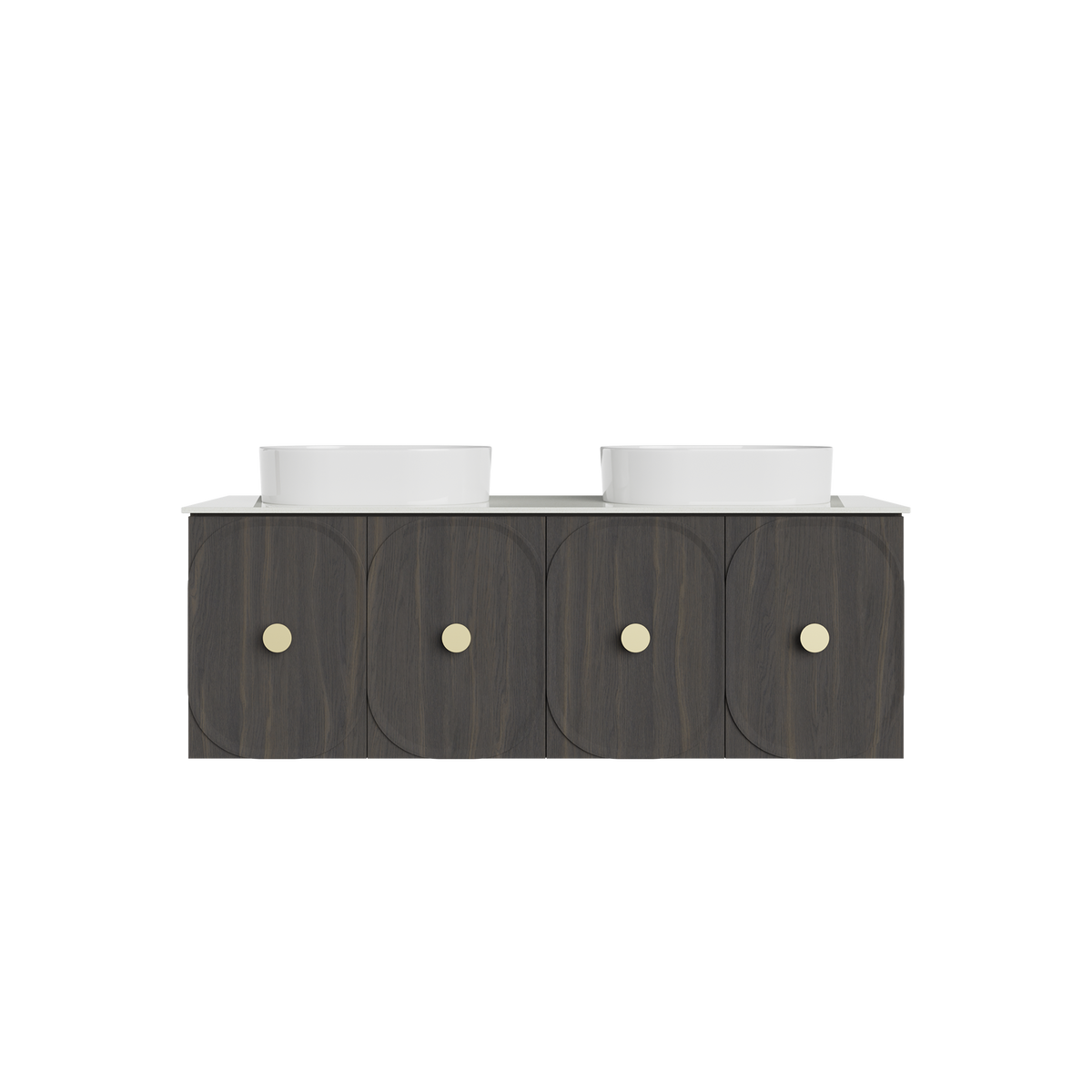 Vanity 1500 Wall Hung Doors Only Double Bowl Dekton AC Top