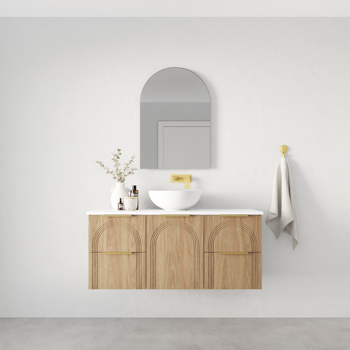 Vanity 1200 Wall Hung Doors/Drawers w/Basin SSurface AC Top