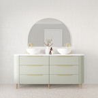 Vanity 1800 Leg Drawers Only Double Bowl SSurface AC Top