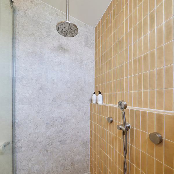 Mustard Structured Textured Tile - lifestyle view