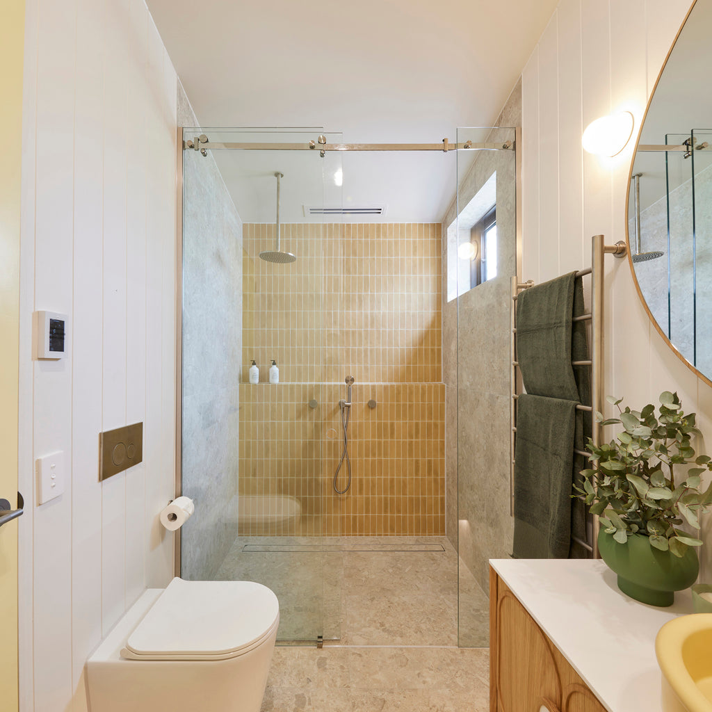 Mustard Structured Textured Tile - lifestyle view