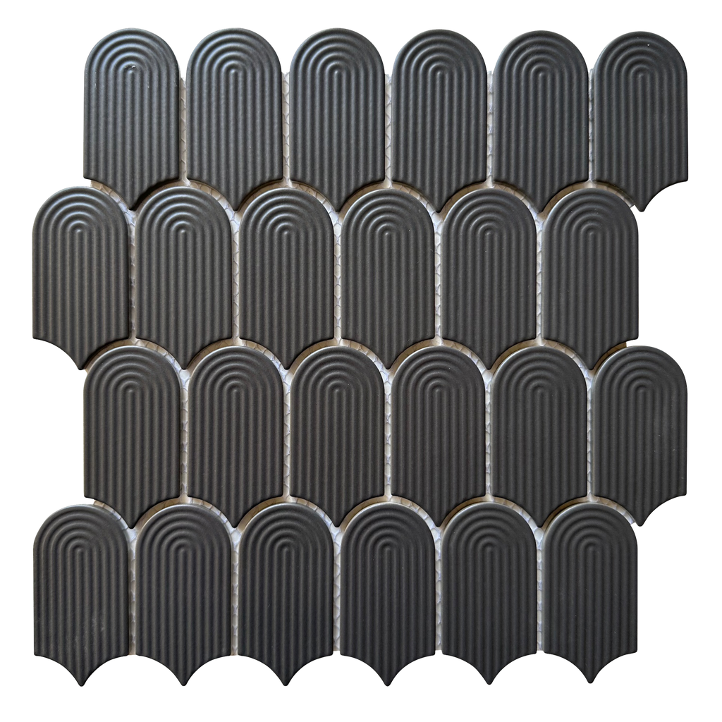 Cascade Trevi Charcoal Embossed Matt Mosaic