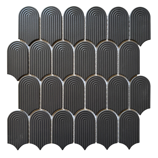 Cascade Trevi Charcoal Embossed Matt Mosaic