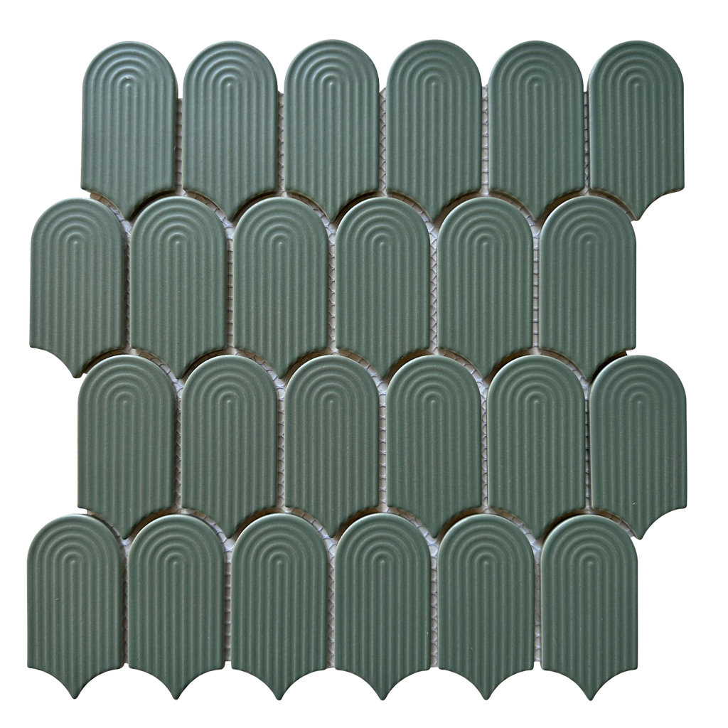 Cascade Trevi Green Embossed Matt Mosaic