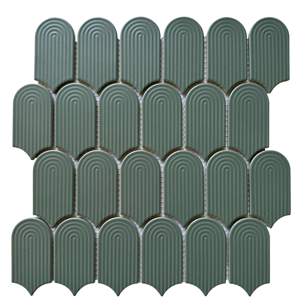 Cascade Trevi Green Embossed Matt Mosaic
