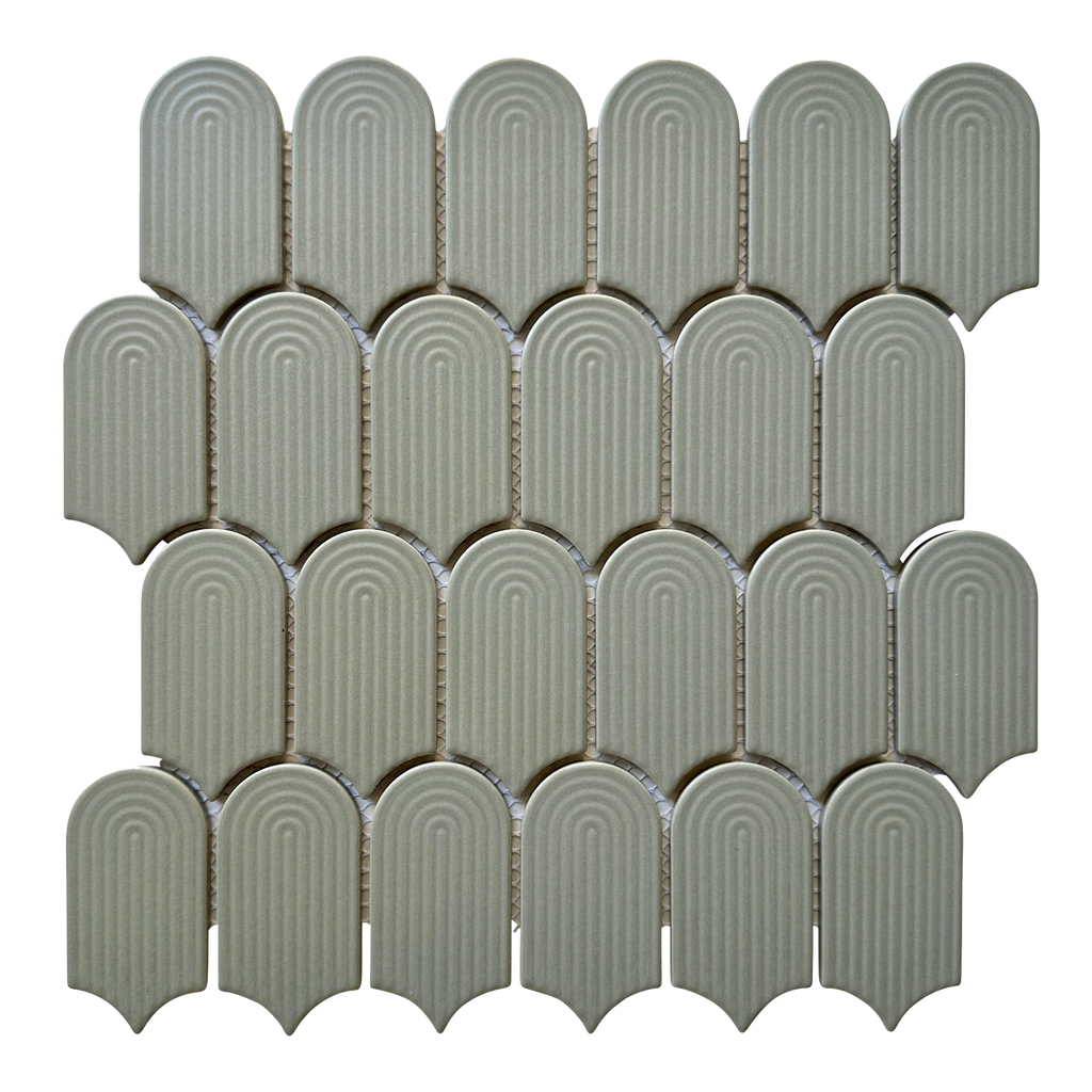 Cascade Trevi Olive Embossed Matt Mosaic