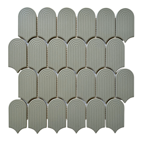 Cascade Trevi Olive Embossed Matt Mosaic