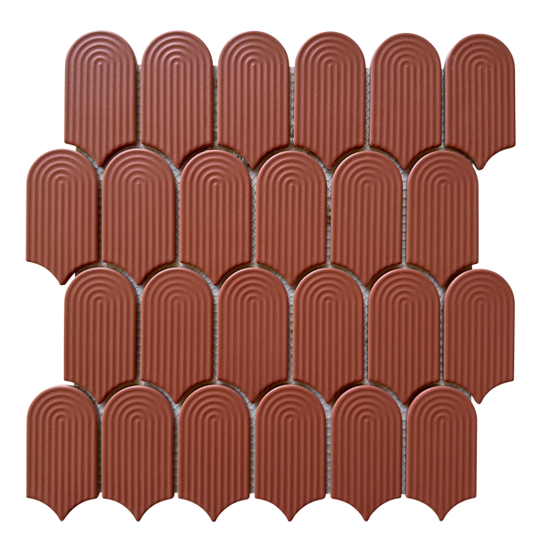 Cascade Trevi Red Embossed Matt Mosaic