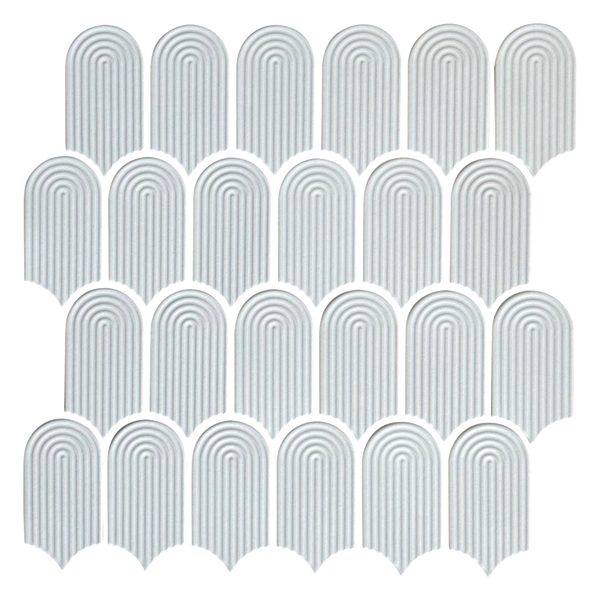 Cascade Trevi White Embossed Matt Mosaic