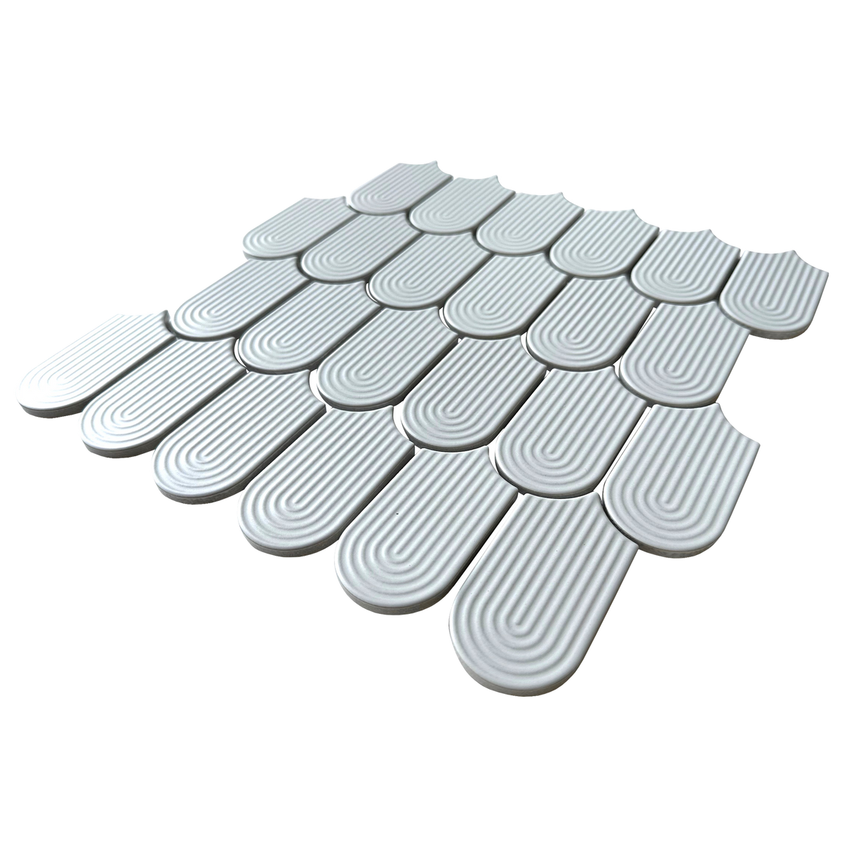 Trevi White Embossed Matt Mosaic