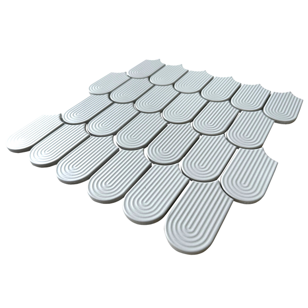 Trevi White Embossed Matt Mosaic