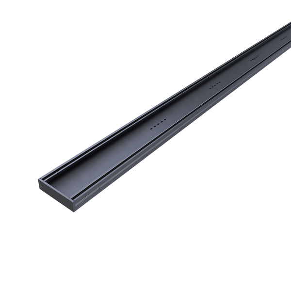 Aluminum Tile Insert Brushed Gun Metal 3000 x 100 x 26mm