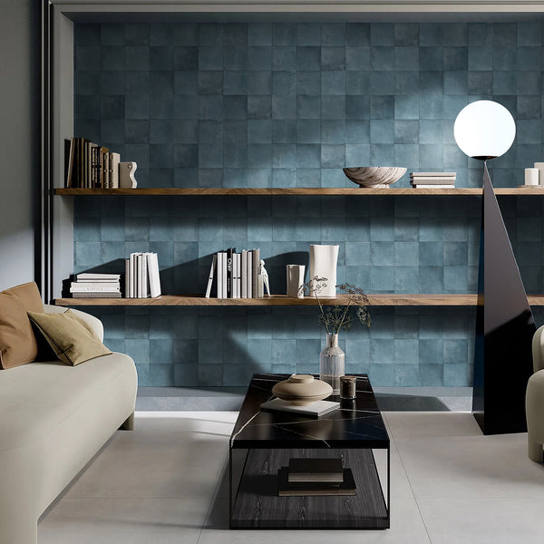 Blue Structured Textured Tile - lifestyle view