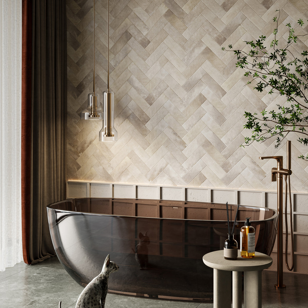 Sand Structured Textured Tile - lifestyle view