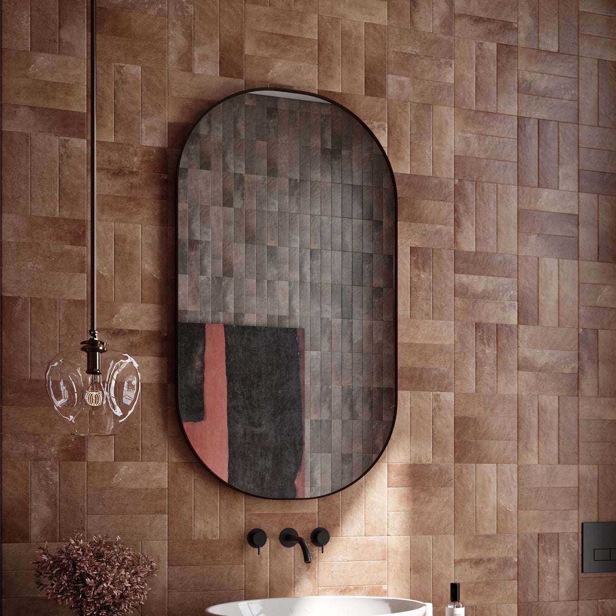 Cotto Structured Textured Tile - lifestyle view