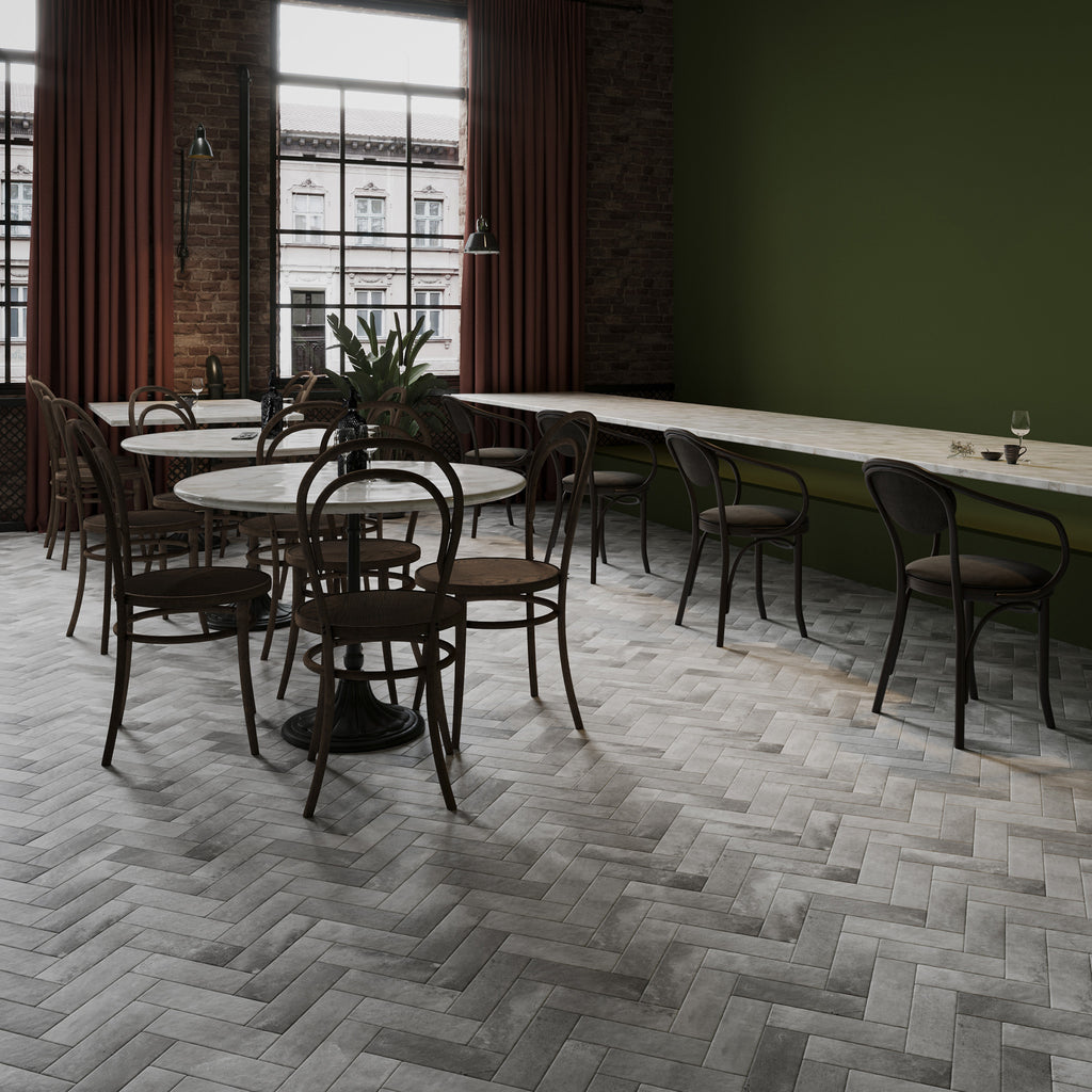 Grey Structured Textured Tile - lifestyle view