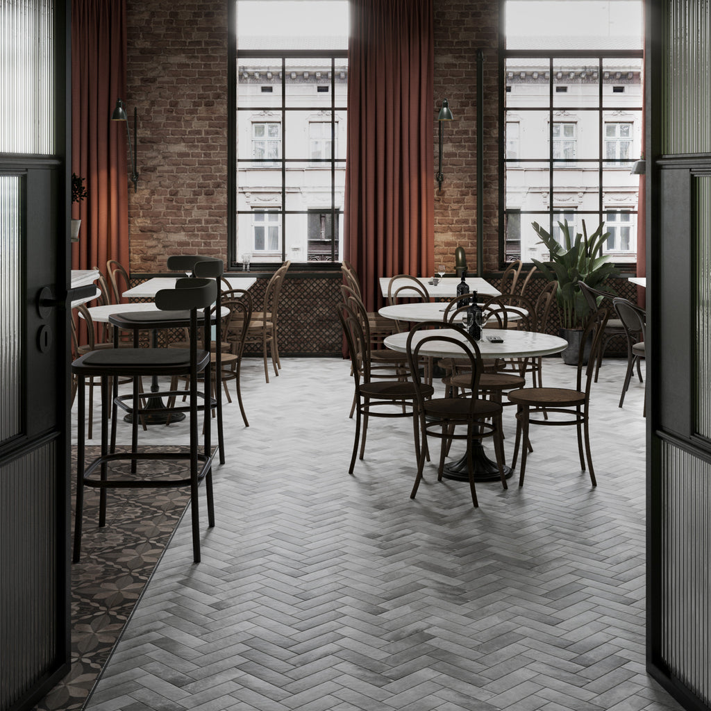 Grey Structured Textured Tile - lifestyle view