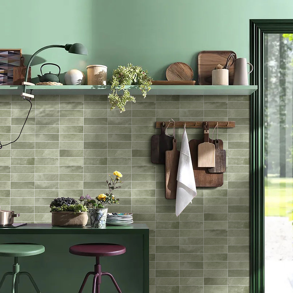 Green Structured Textured Tile - lifestyle view