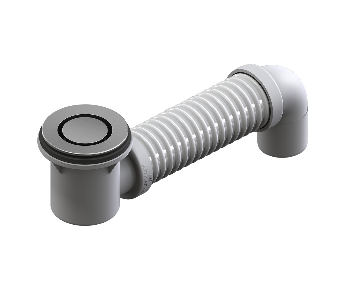 P&W Bath Bend Pop Down w/Connector Chrome 40mm