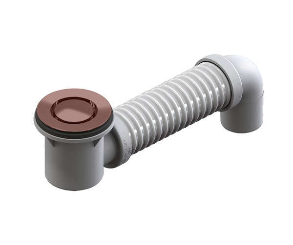 P&W Bath Bend Pop Down w/Connector Rose Gold 40mm