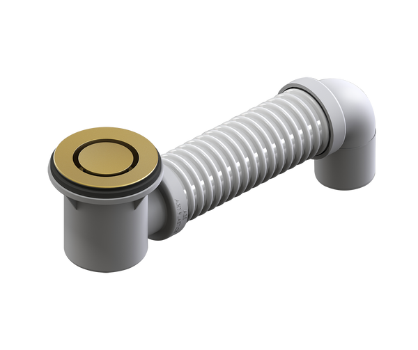 P&W Bath Bend Pop Down w/Connector Brushed Gold 40mm