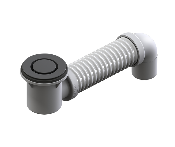 P&W Bath Bend Pop Down w/Connector Matte Black 40mm