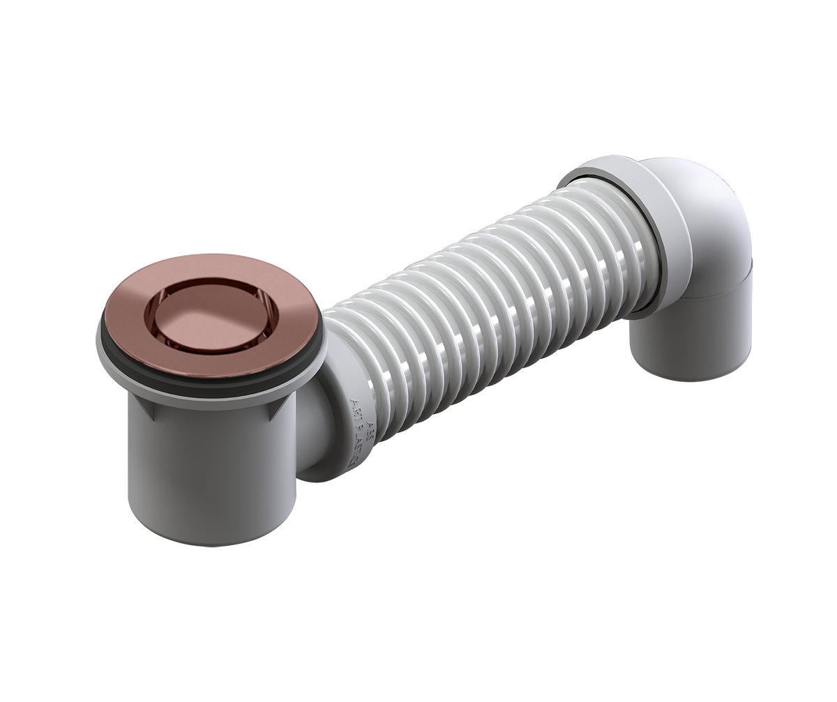 P&W Bath Bend Pop Down w/Connector Brushed Rose Gold 40mm