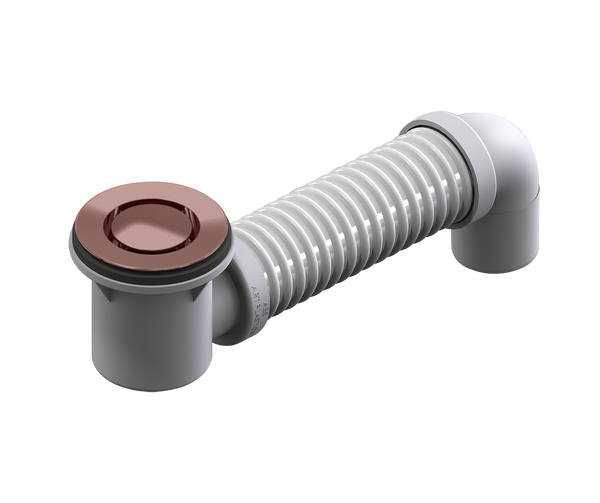 P&W Bath Bend Pop Down w/Connector Brushed Rose Gold 40mm