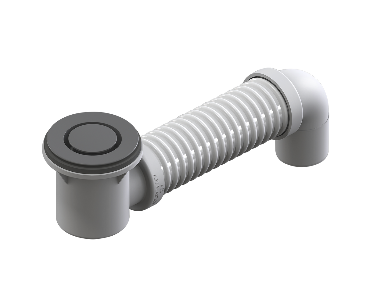 P&W Bath Bend Pop Down w/Connector Titanium Grey 40mm