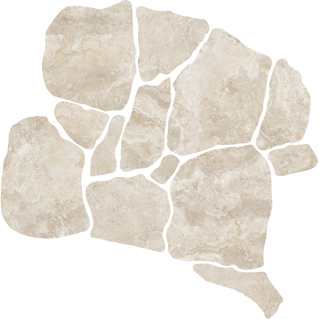 Pompeii Travertine CrazyPave Crema Microtec Textured Tile (Box 1.44m2)