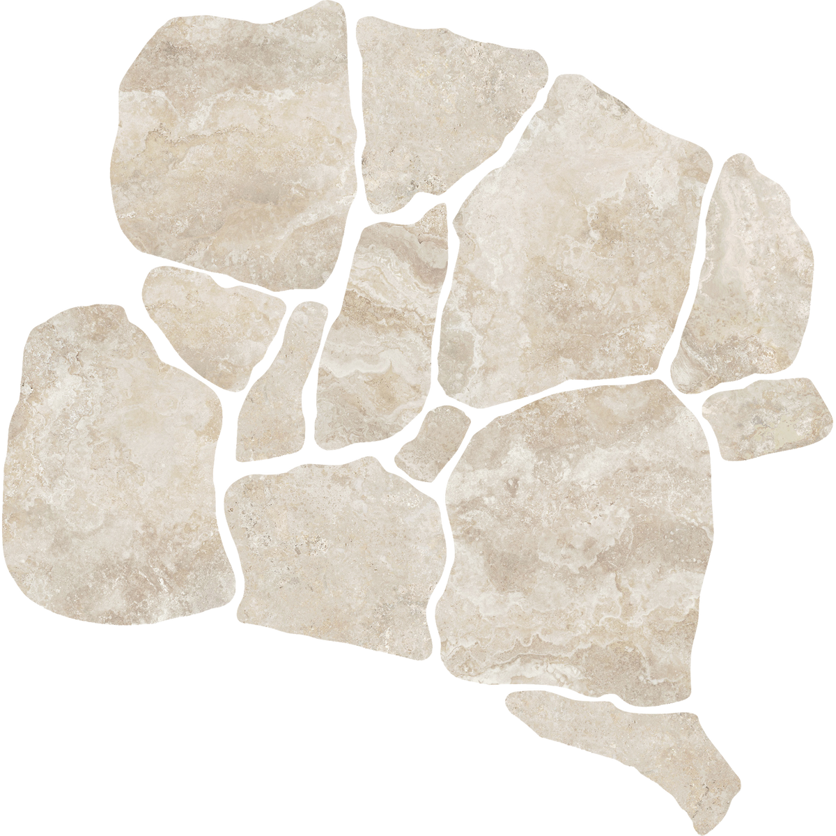 Pompeii Travertine CrazyPave Crema Microtec Textured Tile (Box 1.44m2)