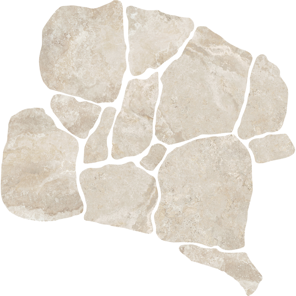Travertine CrazyPave Crema Microtec Textured Tile (Box 1.44m2)