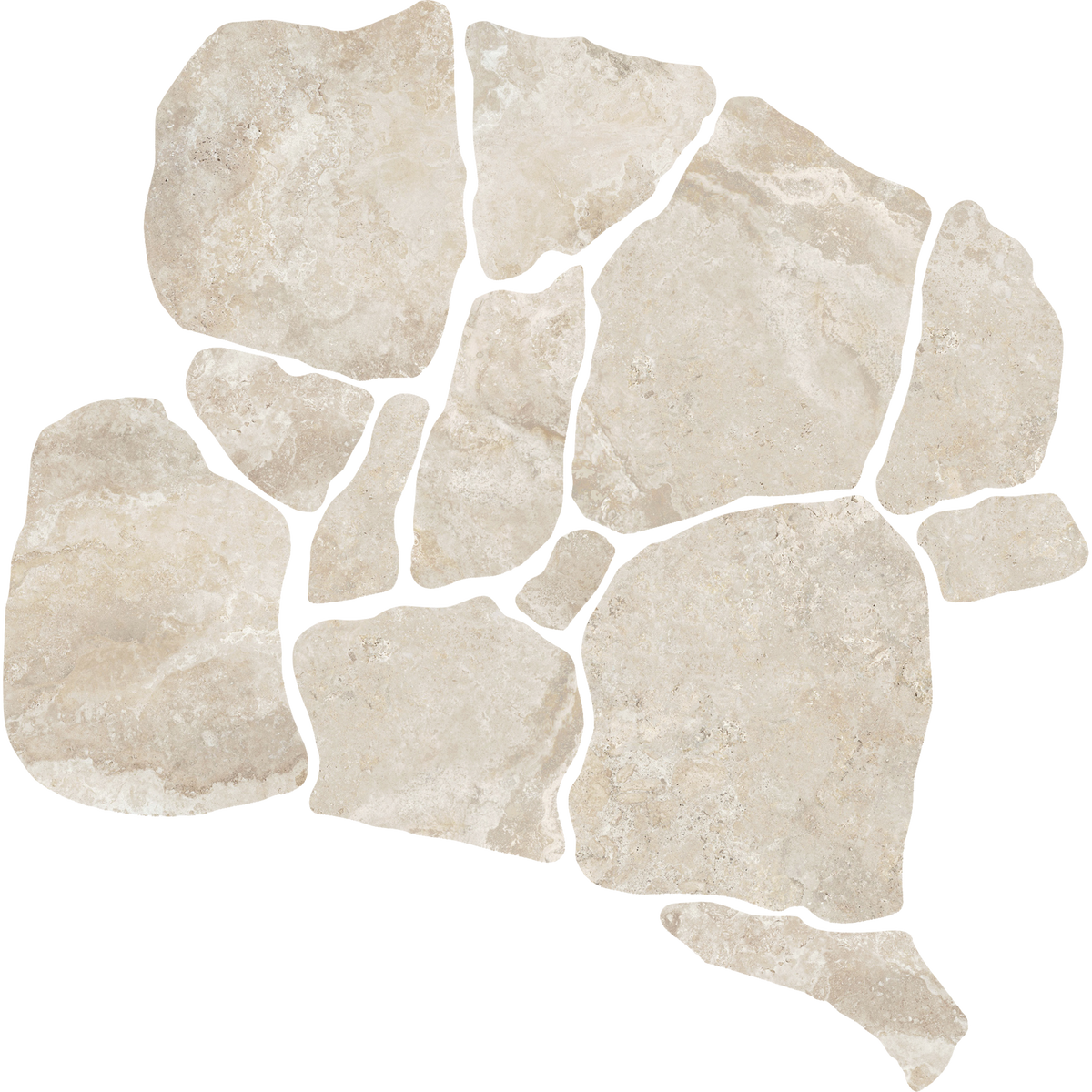Travertine CrazyPave Crema Microtec Textured Tile (Box 1.44m2)