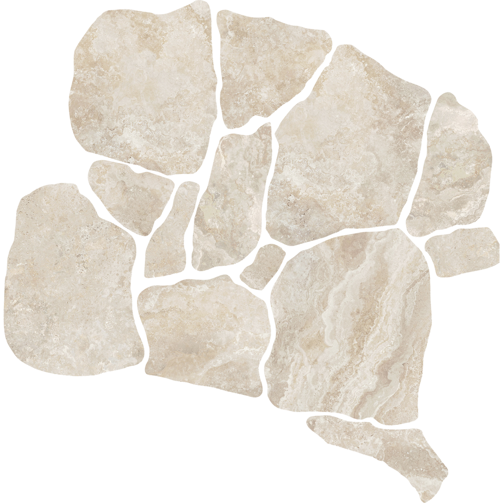 Travertine CrazyPave Crema Microtec Textured Tile (Box 1.44m2)