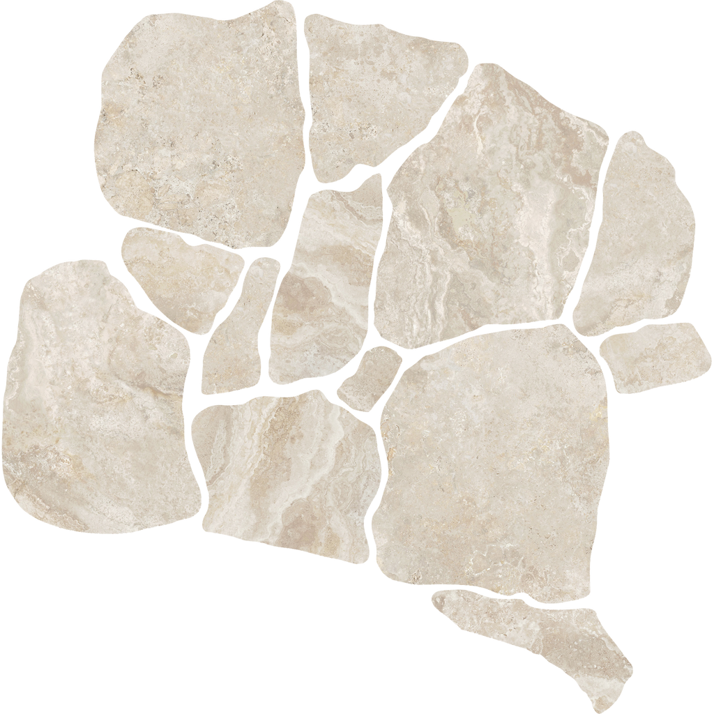 Travertine CrazyPave Crema Microtec Textured Tile (Box 1.44m2)