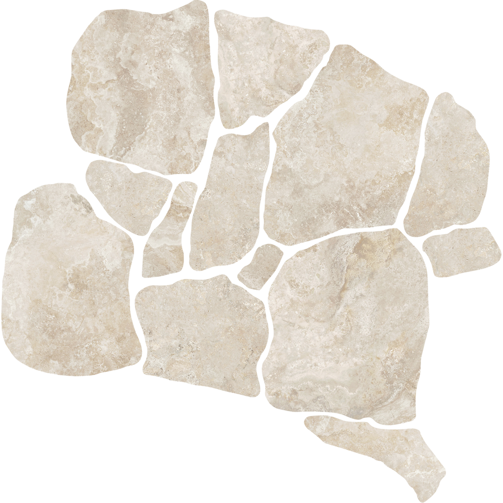 Travertine CrazyPave Crema Microtec Textured Tile (Box 1.44m2)