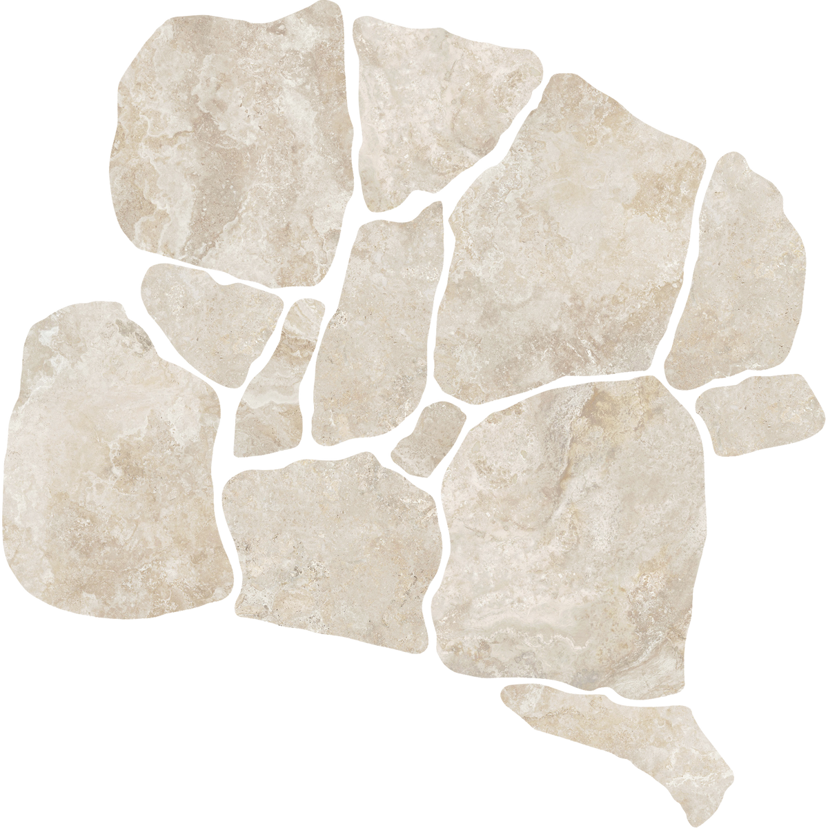 Travertine CrazyPave Crema Microtec Textured Tile (Box 1.44m2)