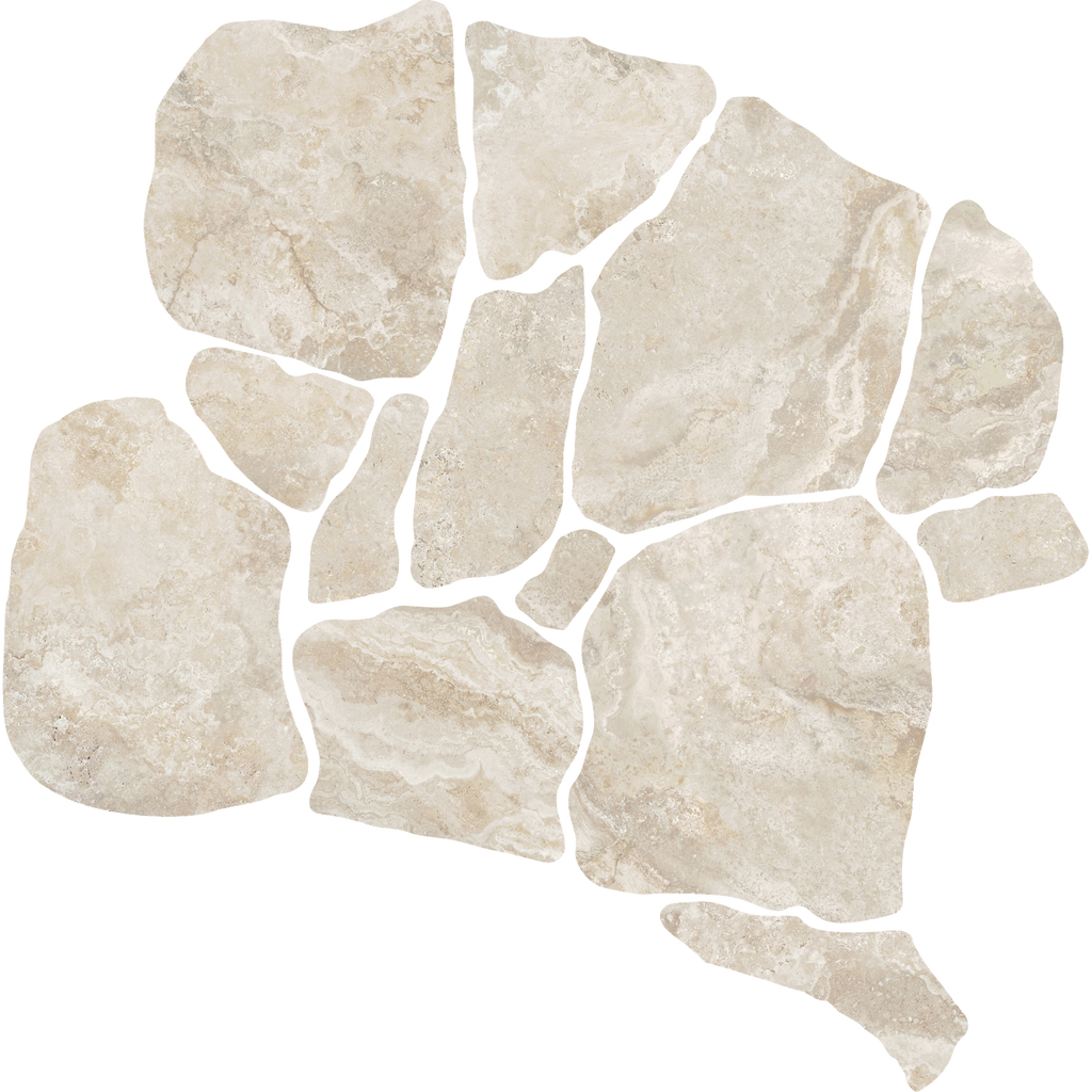 Travertine CrazyPave Crema Microtec Textured Tile (Box 1.44m2)