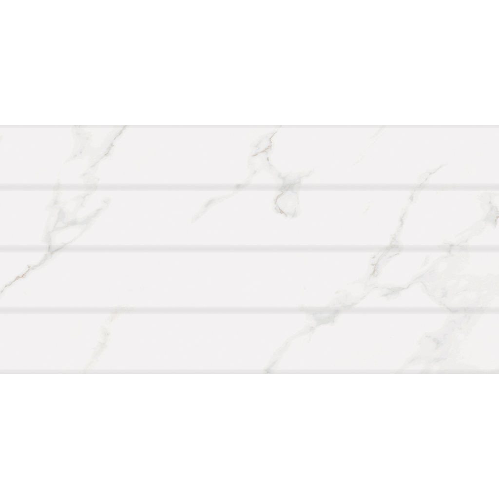 Carrara White Panel Embossed Gloss Tile