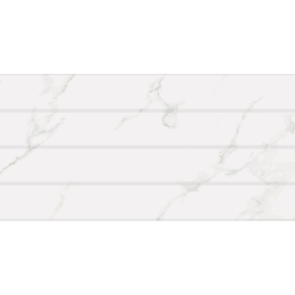 Carrara White Panel Embossed Gloss Tile