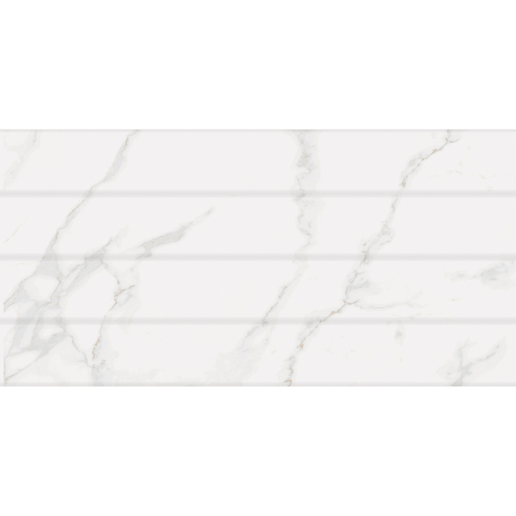 Carrara White Panel Embossed Gloss Tile