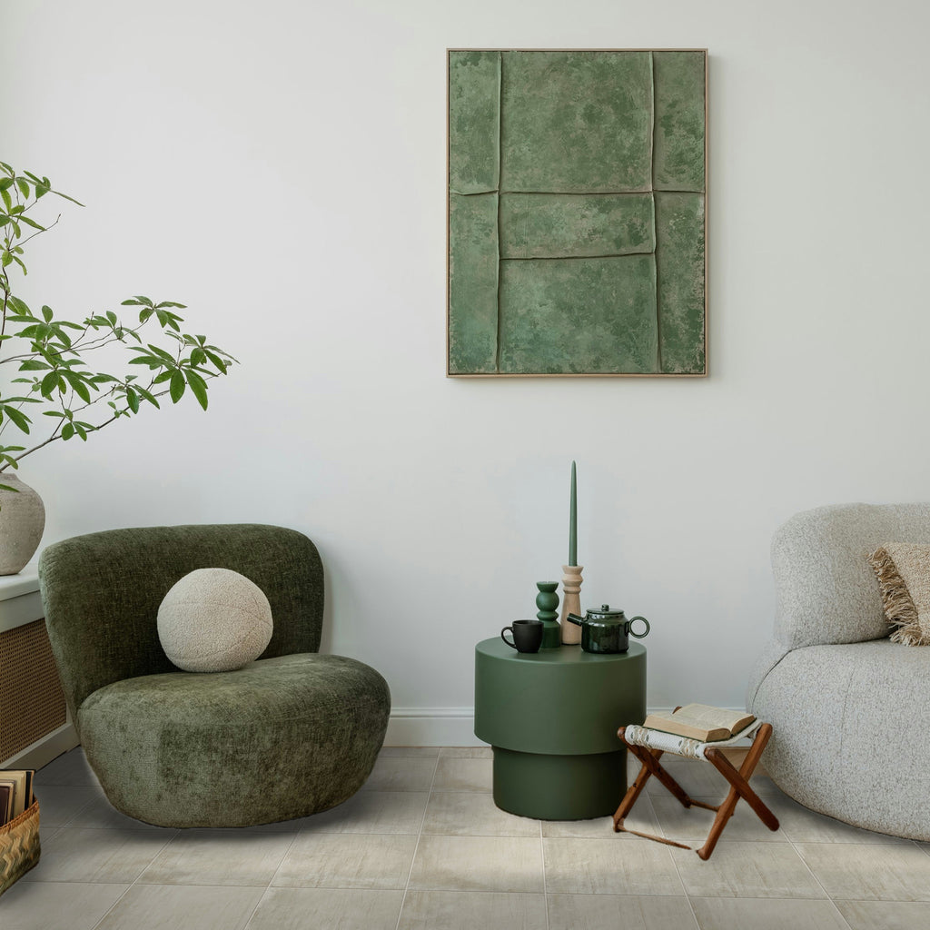 White Structured Matt Tile - lifestyle view