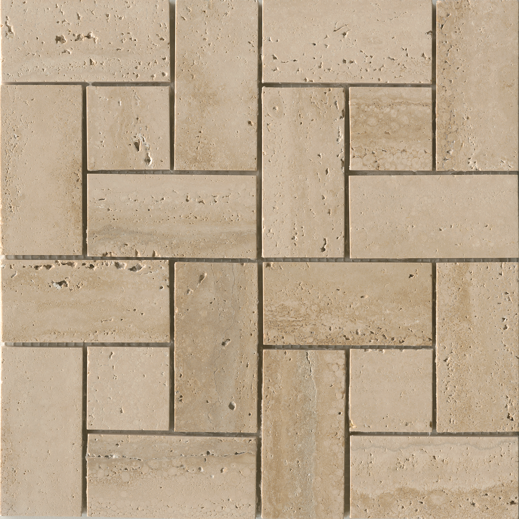 Natural Travertine Windmill Natural Honed Mosaic