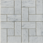 Natural Carrara Windmill White Honed Mosaic