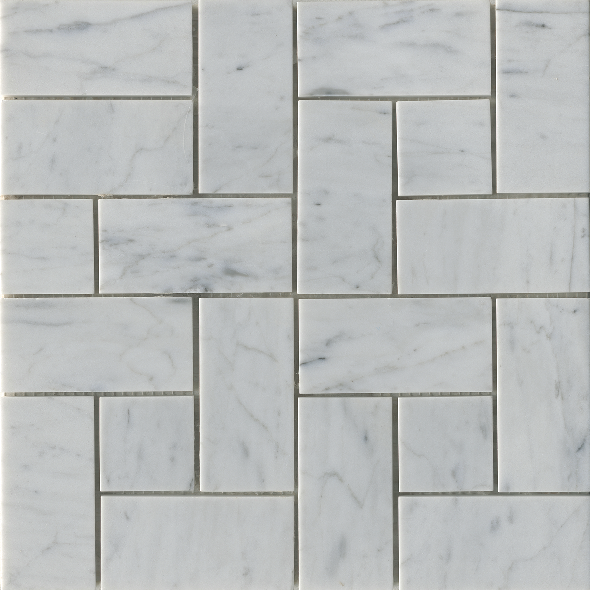 Natural Carrara Windmill White Honed Mosaic