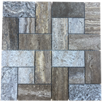 Natural Travertine Windmill Brown Honed Mosaic