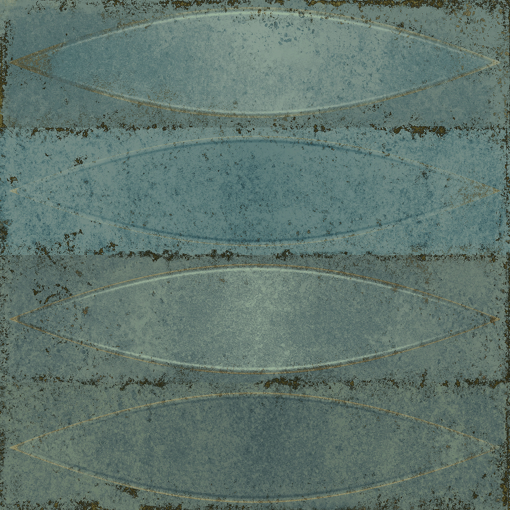 Elouera Shield Aqua Embossed Gloss Tile